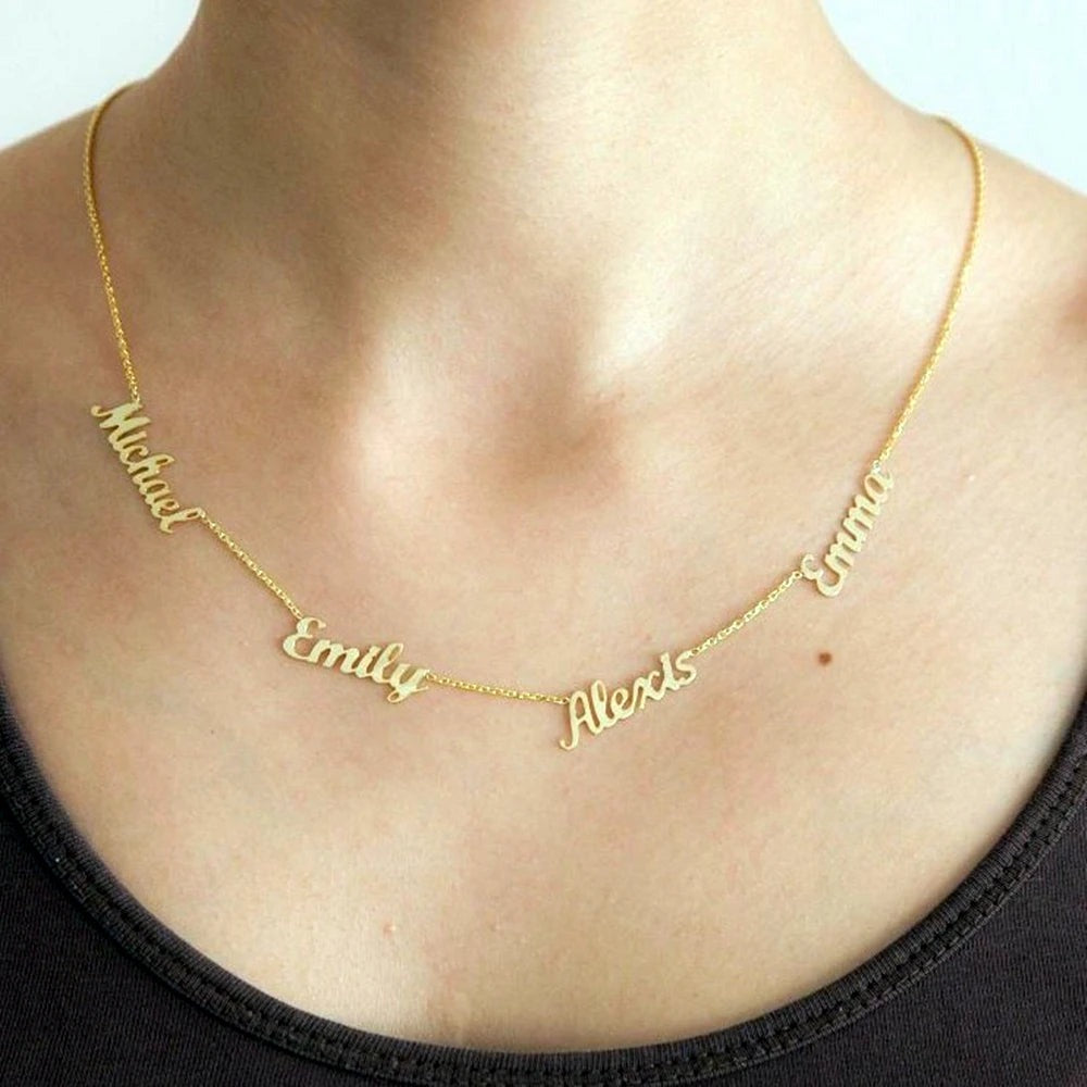 Colar com Múltiplos Nomes Personalizado | Joia de Família em Aço Inoxidável