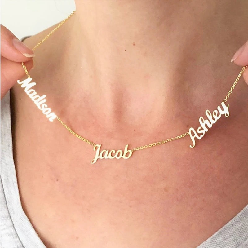 Colar com Múltiplos Nomes Personalizado | Joia de Família em Aço Inoxidável